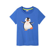 企鹅动物图案夏天短袖，儿童装纯棉t恤小孩，上衣亲子装学生班服