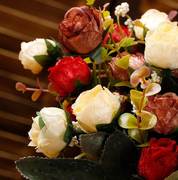 欧式小玫瑰花束绢花装饰花假花防真花摆设花艺摆件客厅餐桌花摆花