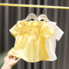 1-4岁女宝宝亲肤纯棉衬衫女婴儿童夏装3女童小清新短袖娃娃衫