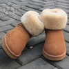 2021冬季中筒雪地靴澳洲真羊皮毛一体防水平底防滑女靴子冬靴