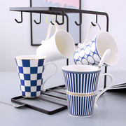 创意个性陶瓷马克杯家用客厅，喝水杯套装欧式咖啡杯，办公杯子带杯架