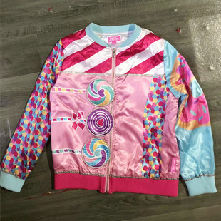 110-150码外单出口女童儿童粉色可爱棒球服外套春季夹克上衣