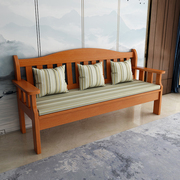 实木沙发组合全实木新中式木质长椅冬夏两用小户型客厅三人木长椅