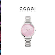 coogi手表女款腕表，粉红时装表小巧精致女手表，品牌防水石英表