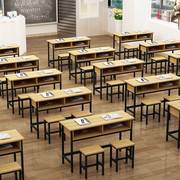 学校课桌椅中小学生，双层学习桌成人培训桌椅，补习班带抽屉桌子
