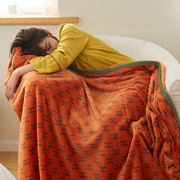 单层珊瑚绒毛毯夏季办公室午睡毯法兰绒沙发盖毯单双人空调小毯子