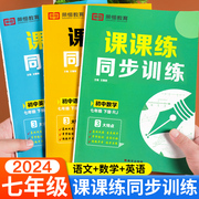 七年级下册同步练习册全套人教版初中一年级语文数学英语同步课时作业本一课一练必刷题专项强化训练 七年级下册试卷全套2024