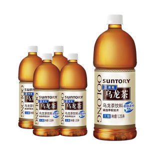 三得利乌龙茶1.25l*4瓶散装大瓶家用休闲乌龙茶饮料-d