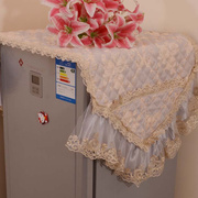 欧式冰箱巾定制单开粉色双开灰色绿色布艺对开门防尘罩盖布巾