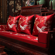 中式沙发垫红木家具坐垫，中国风刺绣实木椅垫罗汉床，座垫防滑定制套