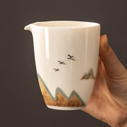 羊脂玉白瓷公道杯，家用大容量分茶器分茶杯陶瓷，办公室功夫茶具配件