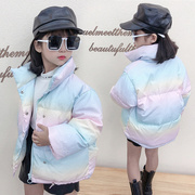 女童棉衣冬季中小童韩版加绒加厚一件过冬面包服女孩棉袄外套