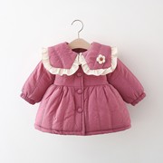 童装0-1-2-3岁4女宝宝冬装外套女童洋气公主棉衣加厚婴儿秋冬服装