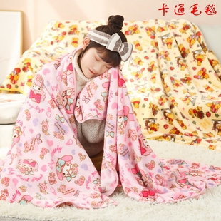 日式卡通珊瑚绒毛毯空调，毯夏季单人午睡盖毯冬季加厚被子保暖毯子