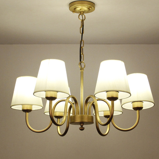 美式客厅吊灯轻著全铜灯，欧式灯具现代简约创意，卧室灯餐厅灯饰