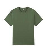 夏季薄款工作服短袖纯棉t恤军绿款半袖军绿色，t恤衫圆领男女同款