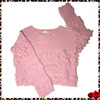 意大利奢侈品牌bc浅粉色，柔软山羊绒毛毛虫编织短款套衫