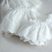 花边辅料白色棉布刺绣，皱褶花边童装娃衣，布艺裙摆装饰材料