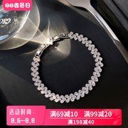 925纯银超闪锆石，罗马手链女生2022年ins小众设计满钻手镯