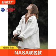 nasa冲锋衣女2024春秋，款户外大码小个子，外套男女风衣防风登山