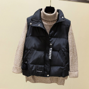 冬季加厚无袖立领羽绒棉马甲，韩版设计感短款小众背心坎肩马夹外套
