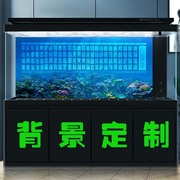 鱼缸背景贴纸高清图3d立体背景画龙鱼，水族箱造景百福图