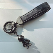 bv羊皮汽车钥匙个性小众男士挂件钥匙圈精致锁匙扣刻字真皮高级感
