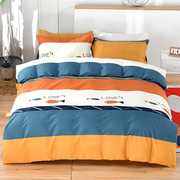 加厚100%全棉四件套纯棉斜纹1.8米2双人单人床单被套枕套床上