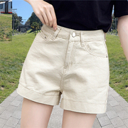 阔腿牛仔短裤夏季2023高腰，a字直筒宽松显瘦百搭热裤子女式