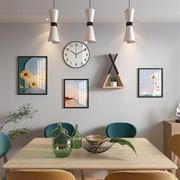 背景墙壁画挂画抽象饭厅现代简约餐厅装饰画创意，组合客厅餐桌钟表