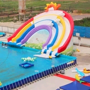 移动水上乐园设备水上玩具充气游泳池滑梯彩虹滑梯水上充气滑梯