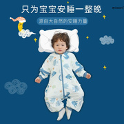 睡袋婴儿秋冬款宝宝冬天连体衣，一体式睡衣儿童夹棉长袖，拉链式分腿