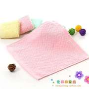 幼儿园小毛巾口水垫背巾厚纯棉方巾素色格子毛巾