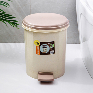 家用脚踩垃圾桶厕所卫生间带盖创意，脚踏式翻盖便纸桶大容量防水筒