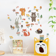 个性创意墙贴森林动物，聚会卧室儿童房幼儿园，布置背景装饰墙贴纸