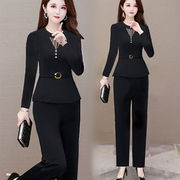 2024韩版秋季套装女士时尚，气质修身显瘦大码洋气两件套女装潮