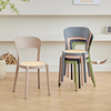 北欧塑料椅子简约餐椅家用创意，成人靠背椅现代网红可叠放书桌椅
