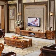 大理石茶几电视柜欧式组合别墅客厅仿古大户型美式实木家具套装