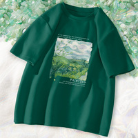 墨绿色短袖纯棉，夏装2022年t恤
