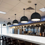 现代简约餐厅灯单头创意个性卧室阳台餐桌灯吧台床头圆形北欧吊灯