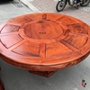 缅甸花梨木1米6象头餐桌，带转盘一桌十椅大果紫檀实木红木s圆桌圆
