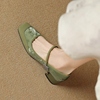 法国设计款「超显高！显腿长！显瘦！真皮新中式国风浅口玛丽珍鞋