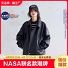 NASA联名中性帅气宽松春秋款皮衣外套女复古翻领黑色机车皮夹克