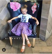 1-8岁澳女童宝宝洋气紫色豹纹，半身裙儿童蓬蓬，网纱时尚半截裙子潮