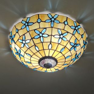 贝宜美欧式复古蒂凡尼手工DIY地中海客厅卧室书房装饰艺术吸顶灯