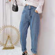 秋季女士牛仔裤裤子显瘦显高长裤常规牛仔布时尚年轻潮流