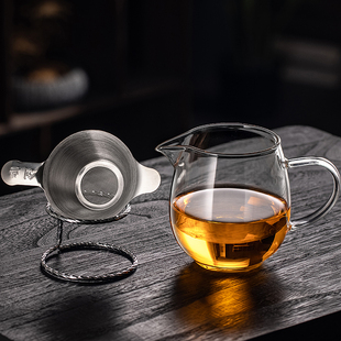 茶具大小号分茶杯公道杯，耐热加厚高硼硅玻璃公杯茶，漏网器套装过滤
