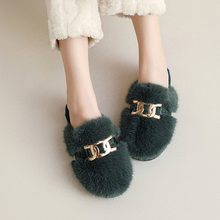 坡跟甜美法式优雅秋冬季厚底棉拖鞋女软底家用防滑保暖时尚居家鞋