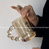 玻璃马克杯家用ins博主同款糖葫芦手柄咖啡杯果汁，饮料杯情侣水杯