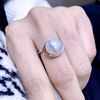 简约轻奢款极光爱迪生大白珠珍珠戒指正圆时尚，纯银指环戒子女款